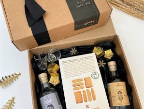 Organic Tsikoudia and Rakomelo Winter Nights Christmas Corporate Gift Box