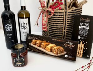 Turtle Wines and Greek Deli Treats – Christmas Gift Basket