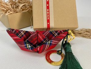 ‘tο kaikaki’ Handmade Greek Boat in Red Plaid – New Year’s Charm 2023