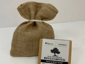 Gift Pouch with Olive Oil Face and Body Soap