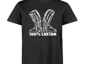 Cretan themed T-shirt “100% Cretan” – Cretan boots