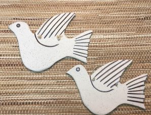 Handmade Ceramic Doves (Pigeons)- Set of 2