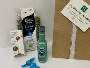 Cretan Gift Pouch Ouzo EnergyBar & Greek Morning