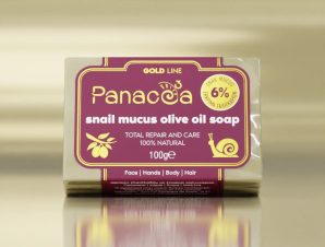 Natural Anti-Aging Olive Oil Soap with Snail Mucus Gold Panacea 3 by Escargot de Crete